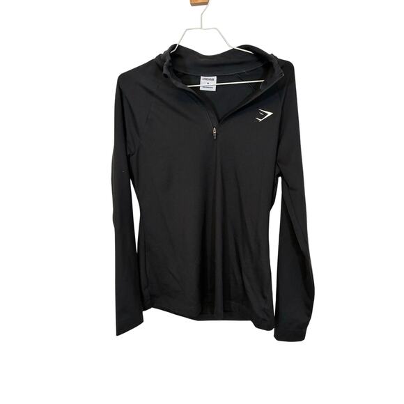 Gymshark TRAINING 1/4 ZIP Regular Fit Black Gym Athleisure Loungewear M Casual - Picture 3 of 6